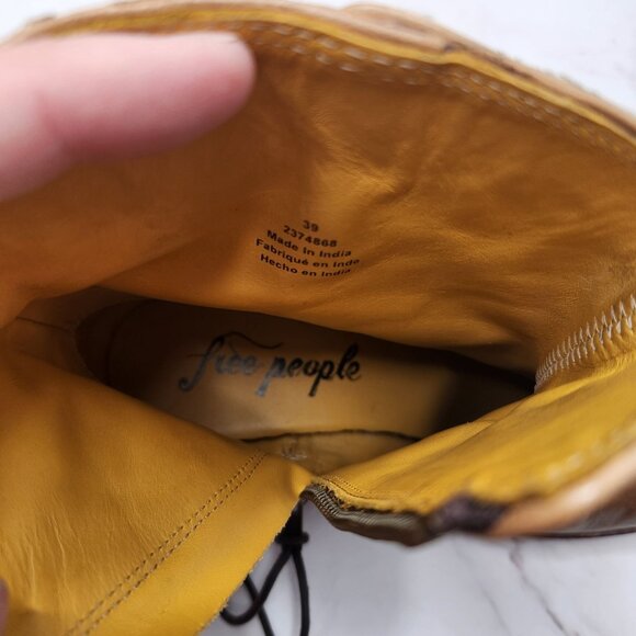 Free People New Frontier Western Boots Brown Leather Cowgirl Women's 8.5 (39) - Picture 11 of 11